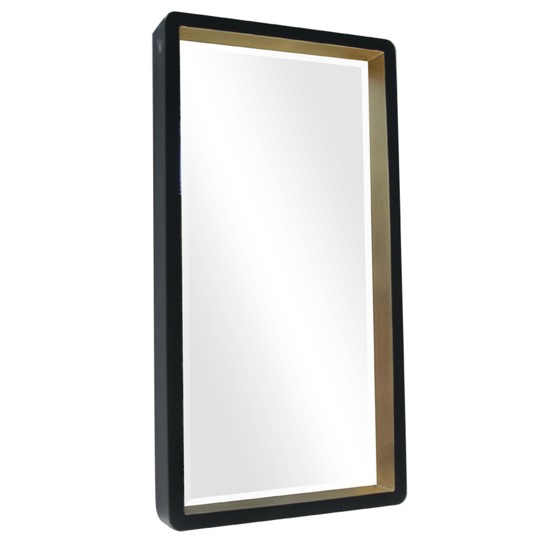 Spiegel MondiArt | CLAIRE | mit schwarz-goldenem Rahmen | 30 x 60 cm