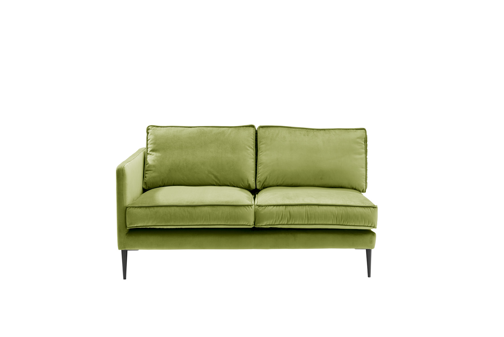Sofa 2-sitzig mit Armlehne links FRITZ in Samt-Velours huntergrün, ca. 143 cm breit