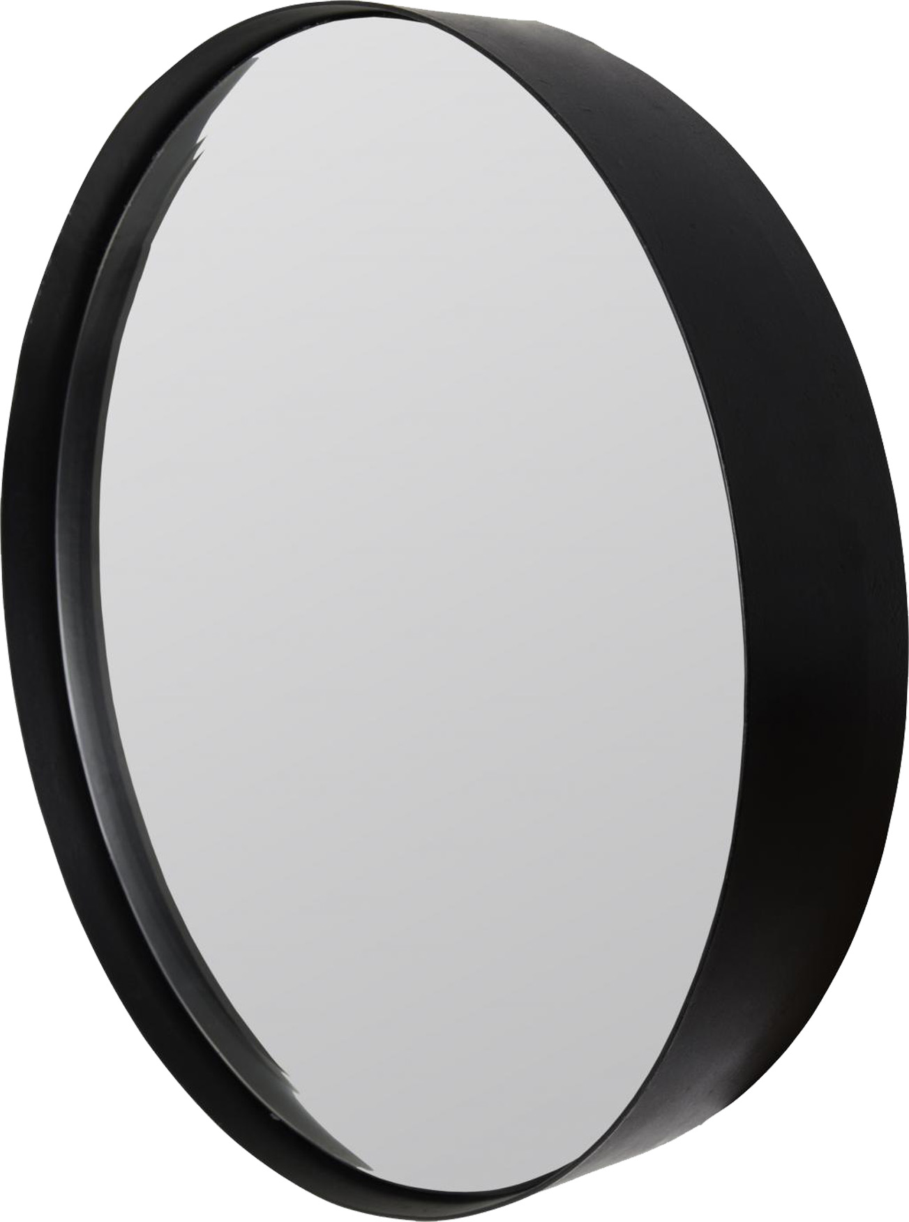 Spiegel ROUND S | Stahl matt schwarz 3 mm | rund ca. 30 cm