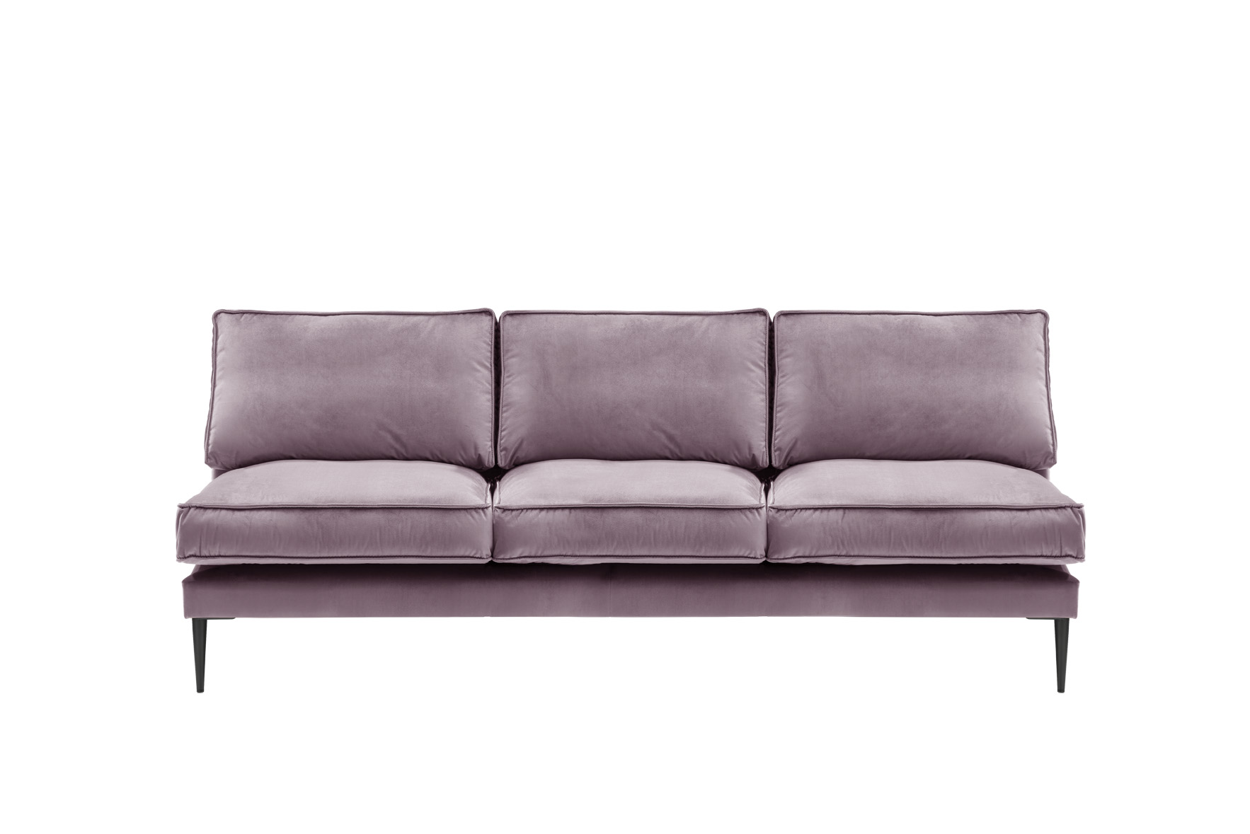 Sofa 4-sitzig ohne Armlehnen FRITZ in Samt-Velours taupe, ca. 240 cm breit
