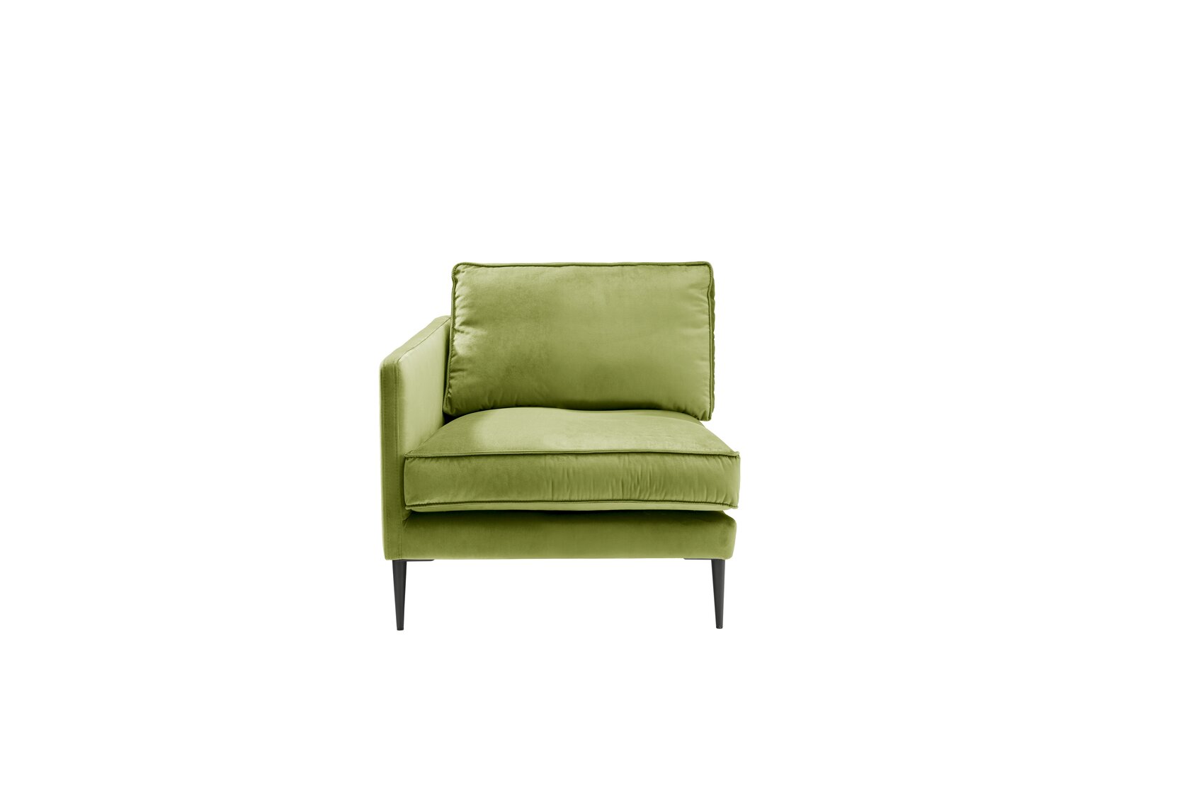 Sofa 1,5-sitzig mit Armlehne links FRITZ in Samt-Velours huntergrün , ca. 89 cm breit