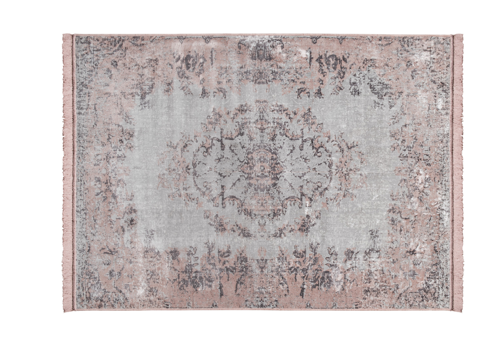 Vintage-Teppich VAN DYCK, 200 x 300 cm | altrosa | traditionelle Ornamente | Used-Look