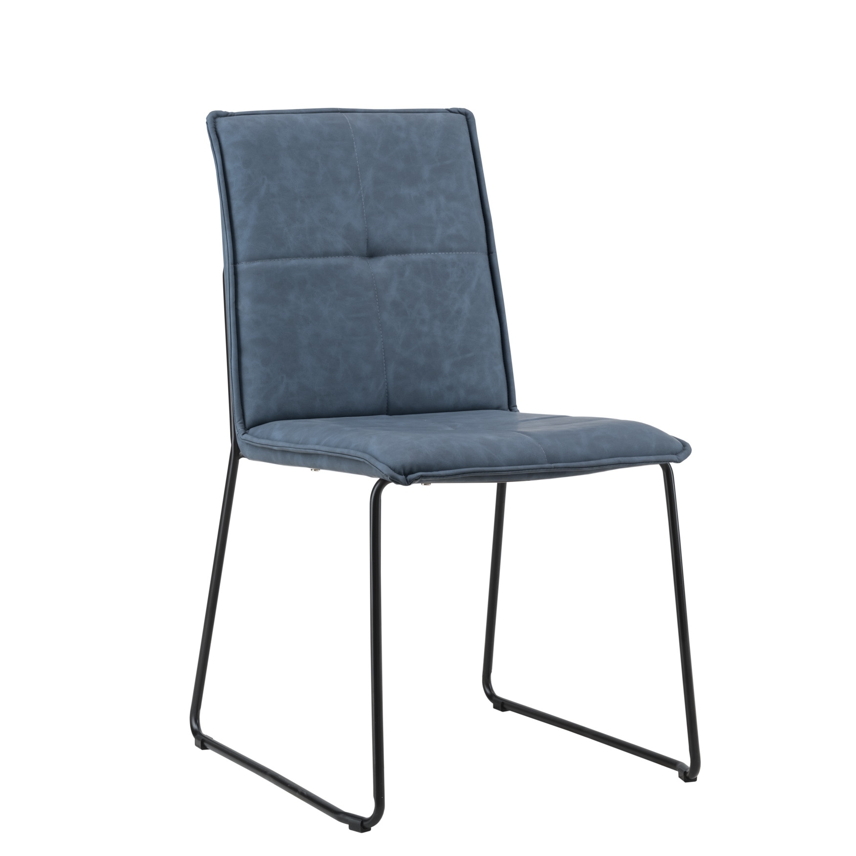 Design-Stuhl M2H-TRUE, petrol  | PU-Kunstleder | Beine Metall schwarz pulverbeschichtet
