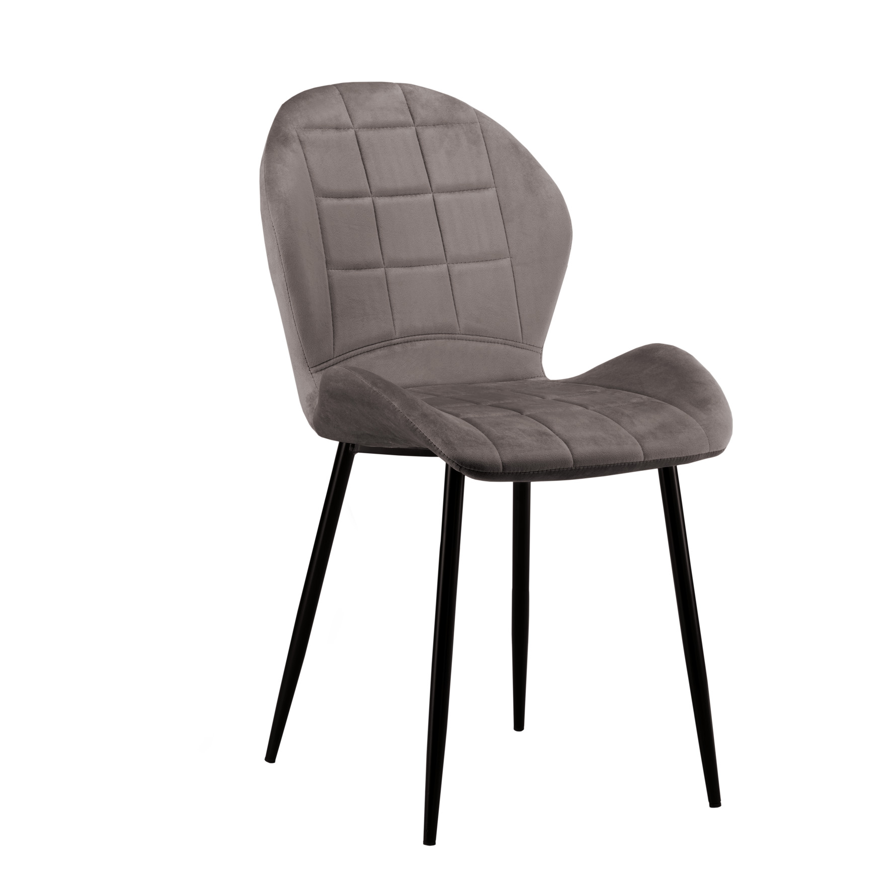 Design-Stuhl M2H-WAVE | Bezug PU Kunstleder grau | Beine Metalll schwarz pulverbeschichtet