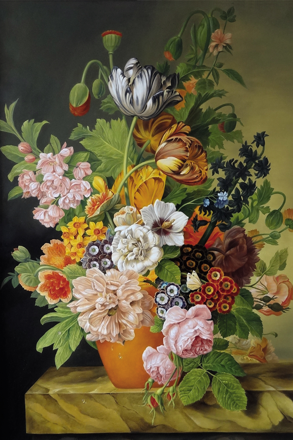 Luxusteppich MondiArt | CROWDED | Stillleben Blumen |  B/L: ca. 200 x 300 cm