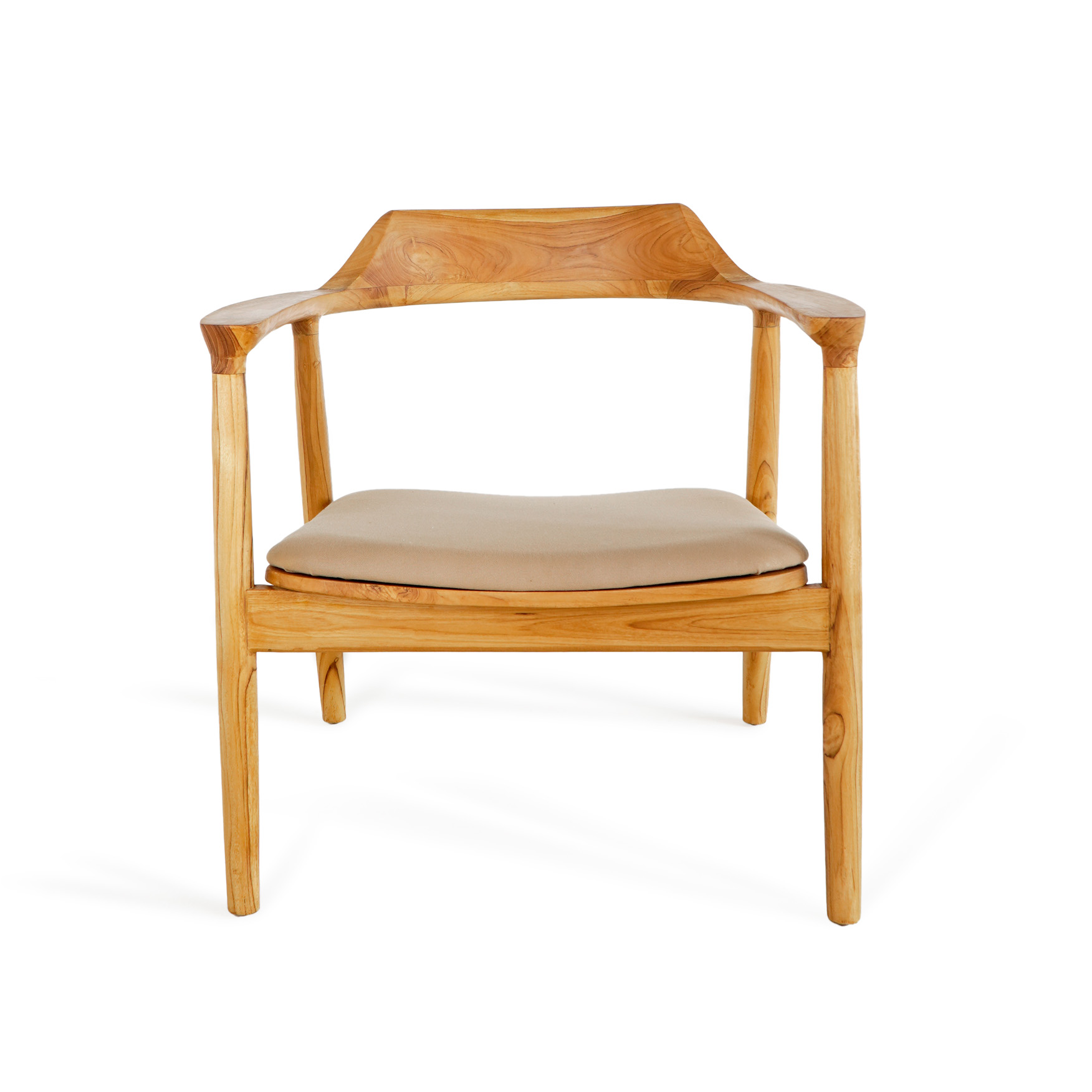 Loungsessel DESIGN-1 | Teak massiv | Polstersitz beige