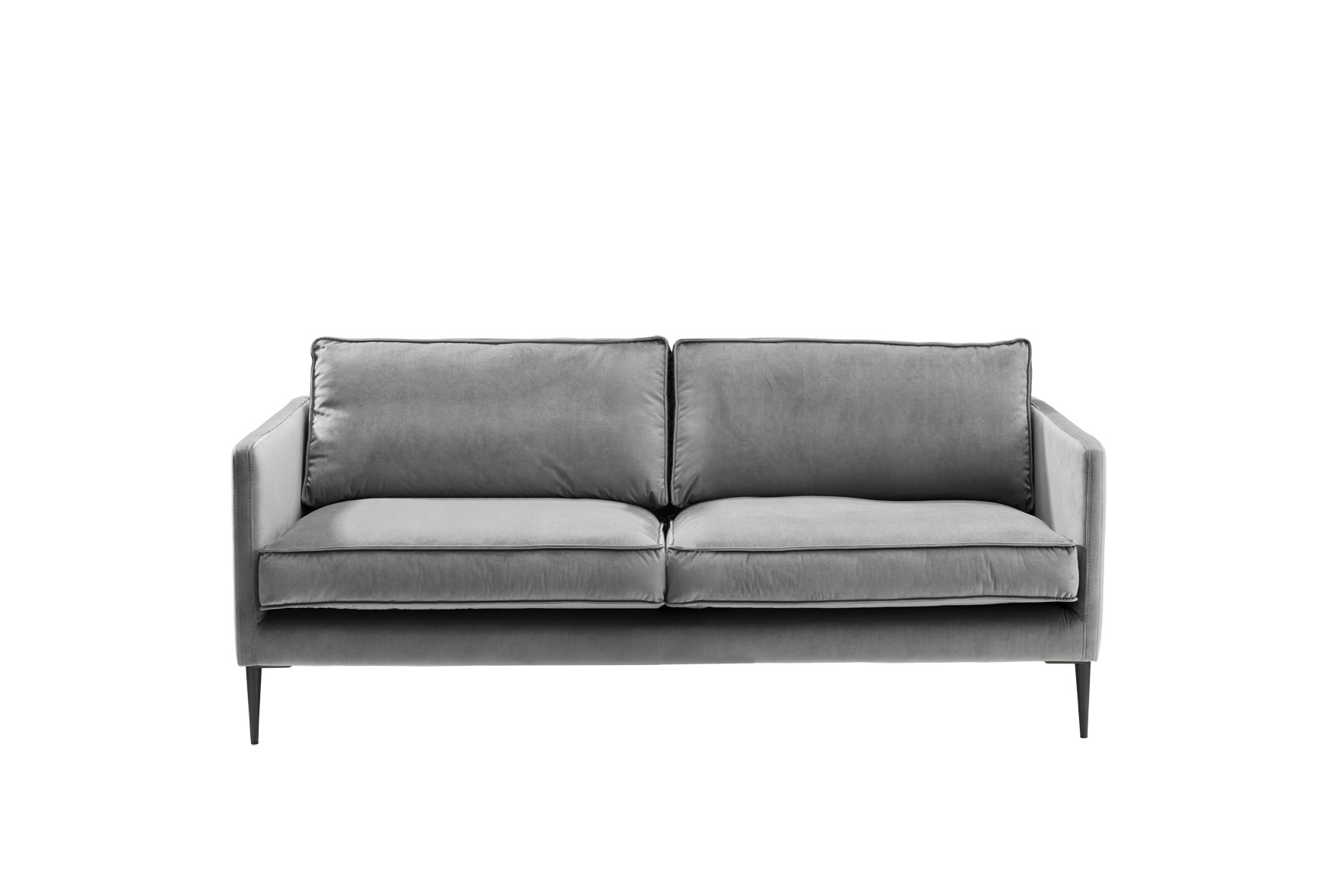 Sofa 2,5-sitzig FRITZ in Samt-Velours silbergrau, ca. 180 cm breit
