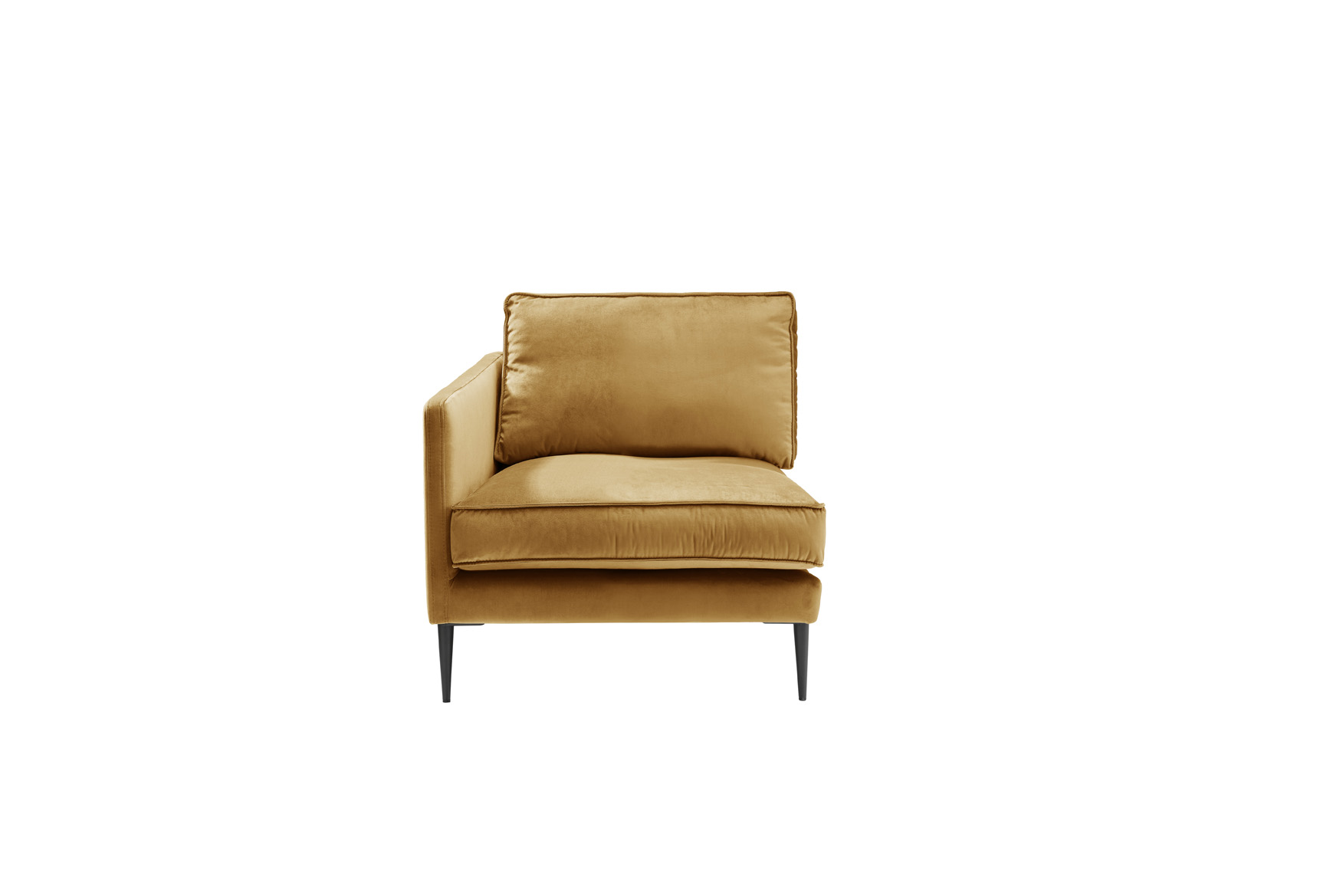 Sofa 1,5-sitzig mit Armlehne links FRITZ in Samt-Velours goldgelb, ca. 89 cm breit