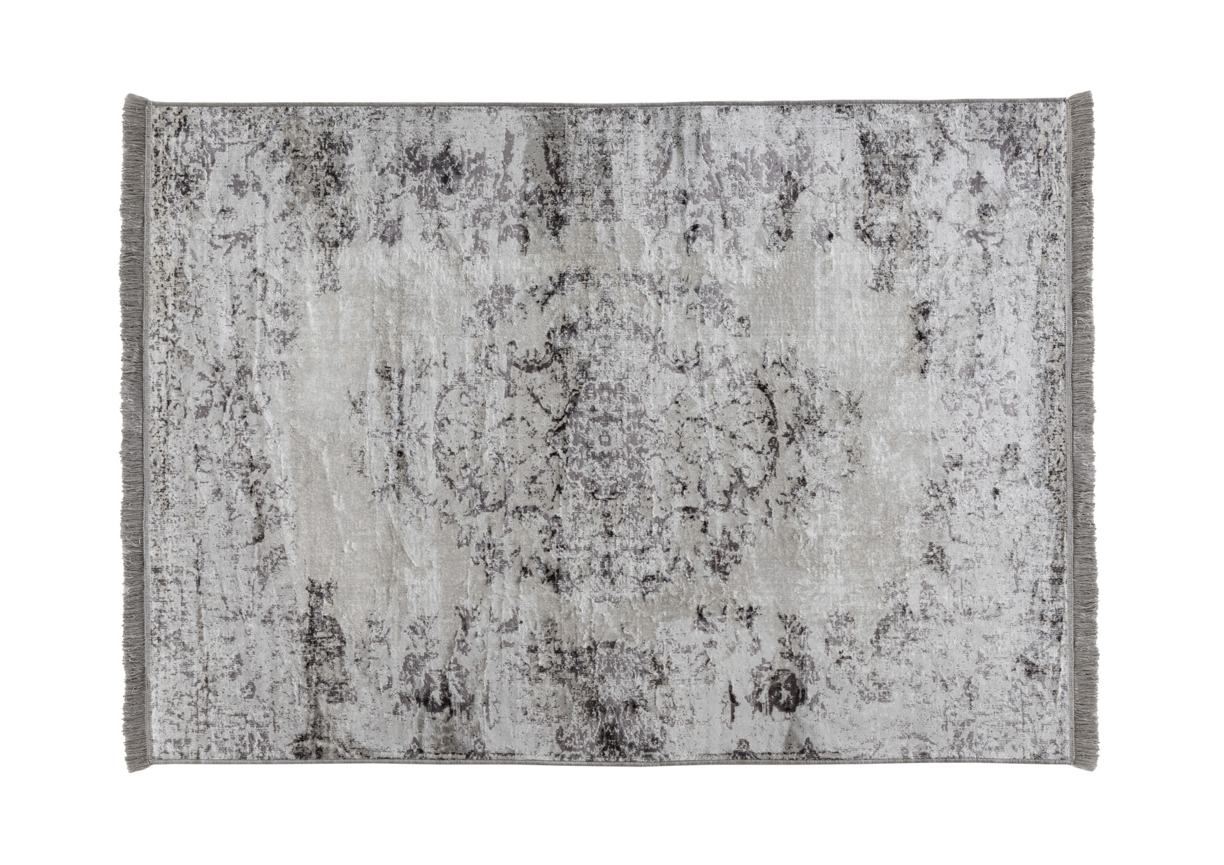 Vintage-Teppich VAN DYCK, 200 x 300 cm | grau | traditionelle Ornamente | Used-Look