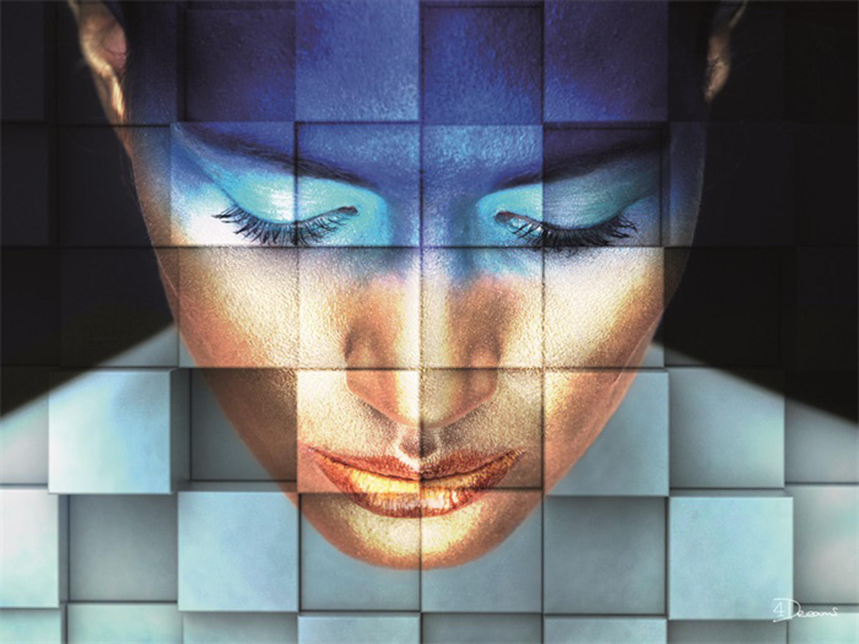 Wandbild MondiArt | GIRL BLUE | AluArt glänzend | XL: 180 x 120 cm