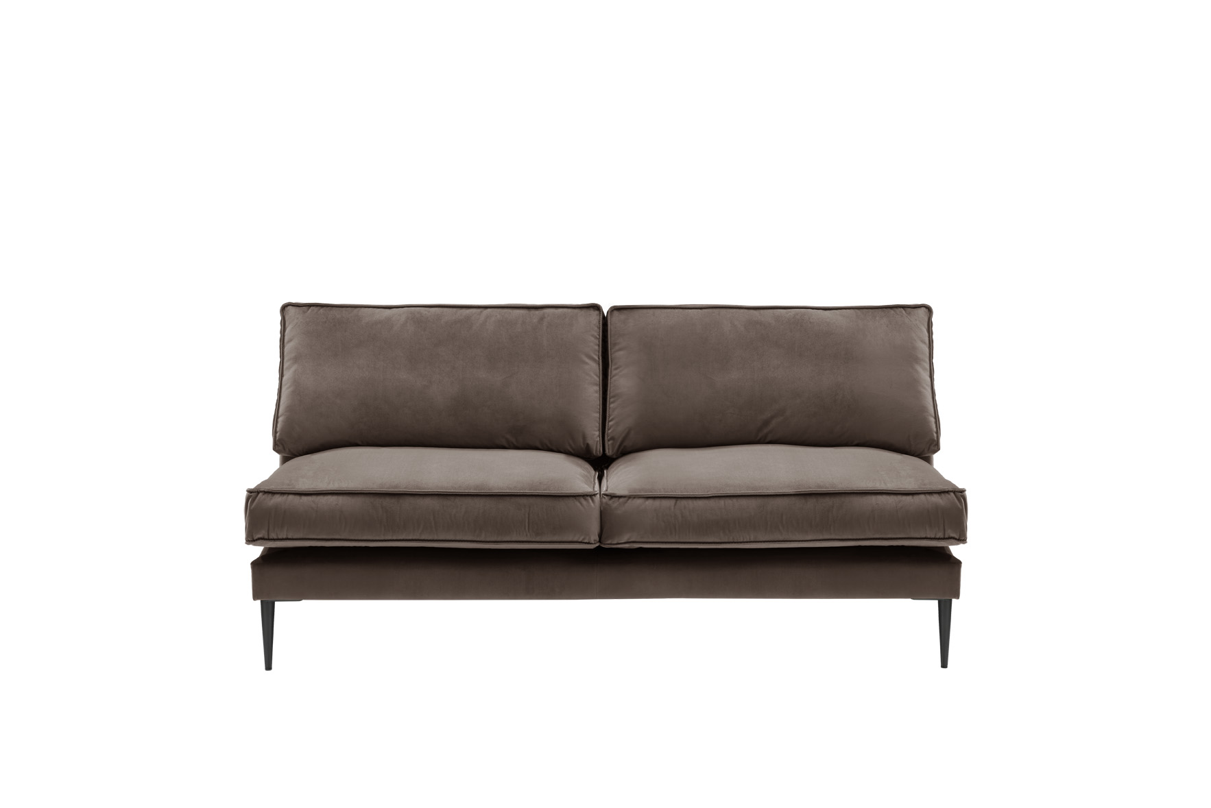 Sofa 2,5-sitzig ohne Armlehnen FRITZ in Samt-Velours sanftbraun, ca. 166 cm breit