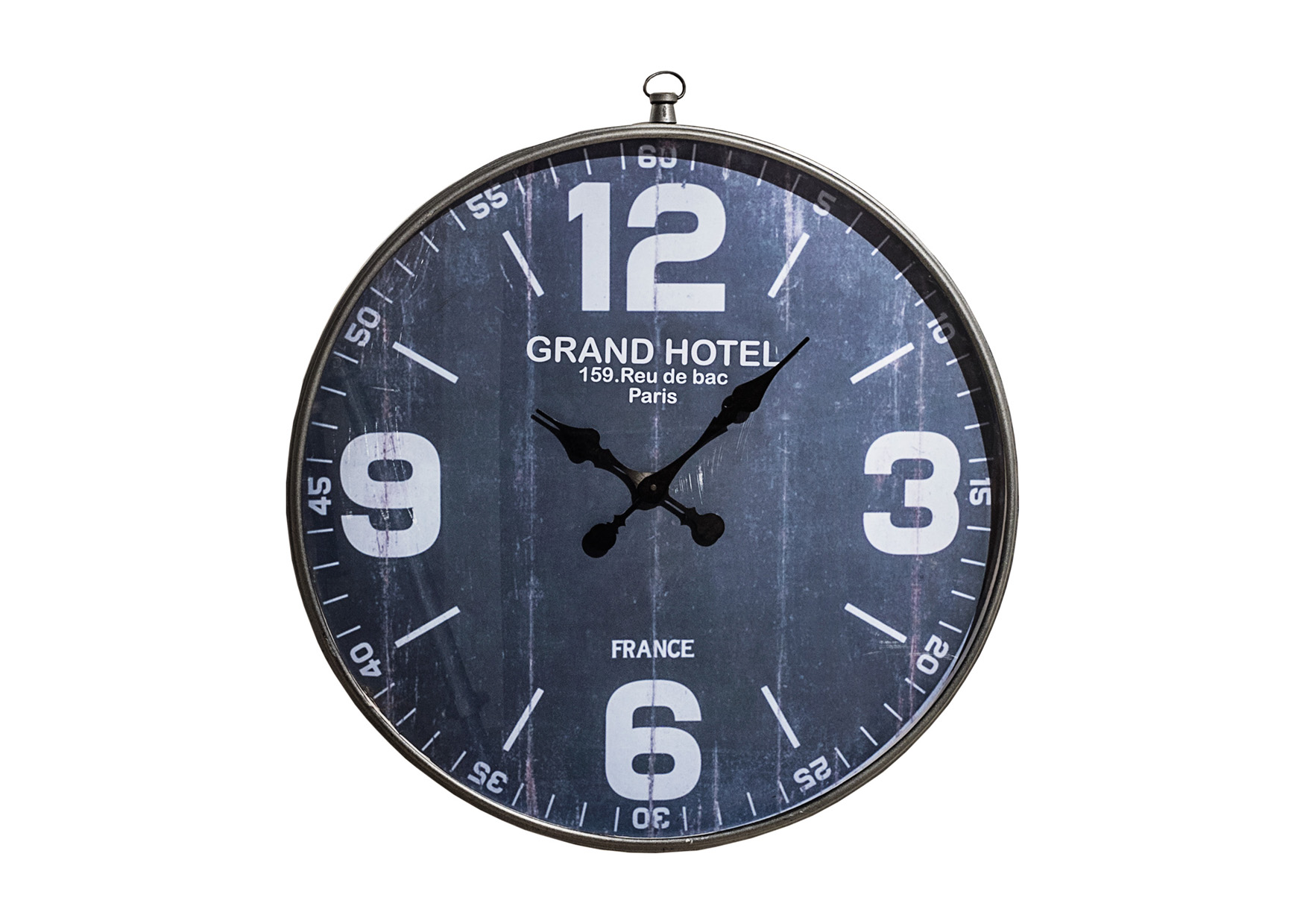 Wanduhr GRAND HOTEL | Metallrahmen schwarz / Glas | rund: ca. 61 cm