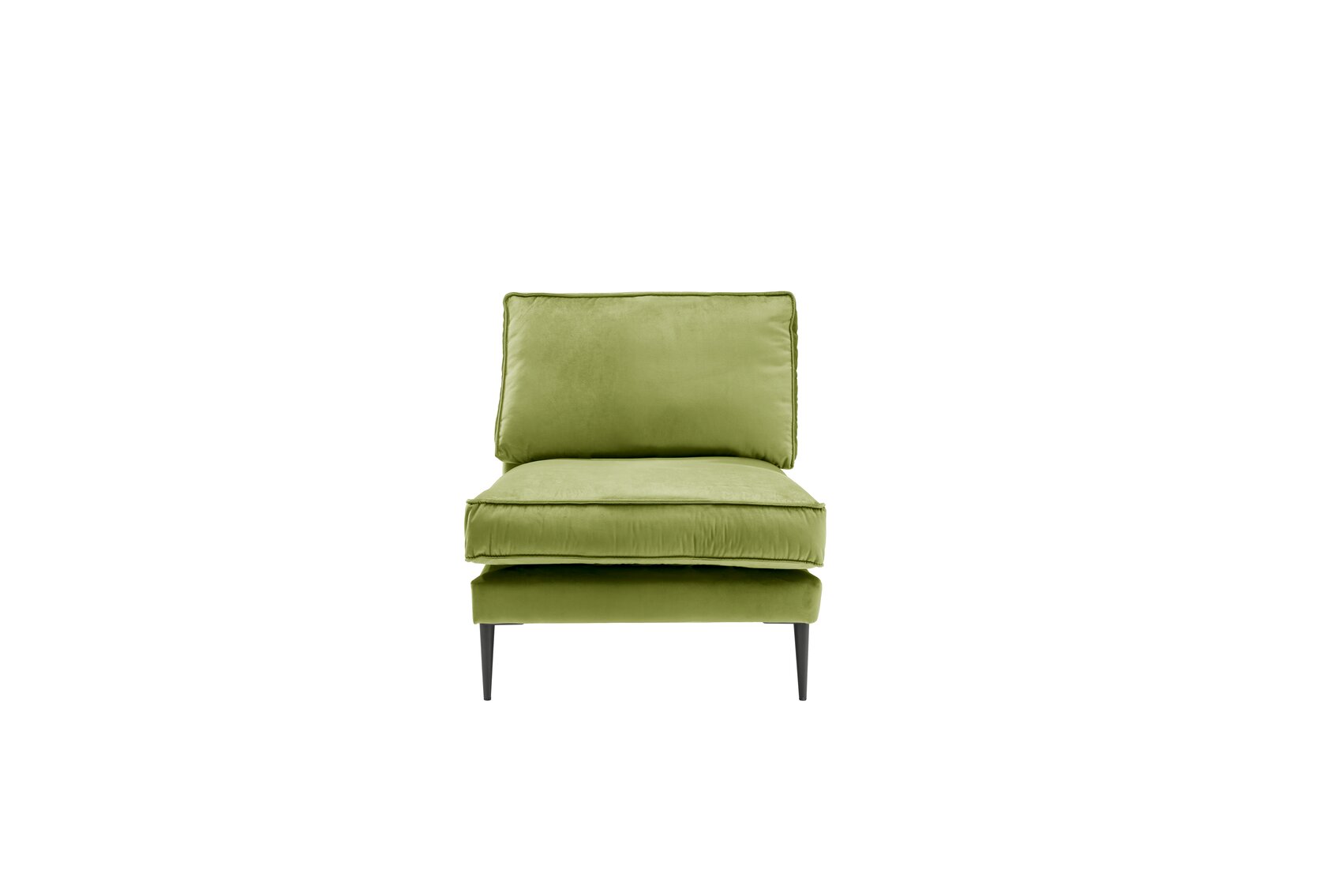 Sofa 1,5-sitzig ohne Armlehnen FRITZ in Samt-Velours huntergrün, ca. 82 cm breit