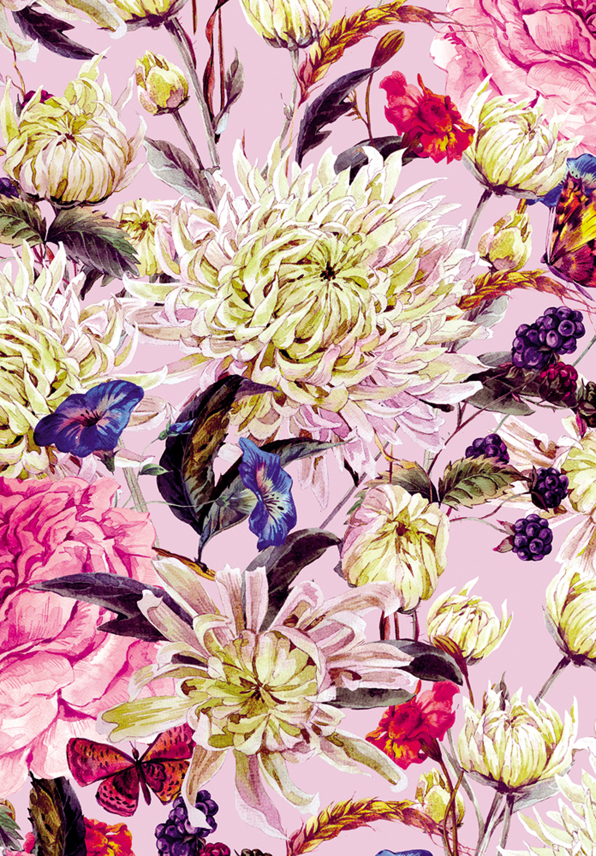 Luxusteppich MondiArt | PINK FLOWER MANIA | B/L: ca. 160 x 230 cm