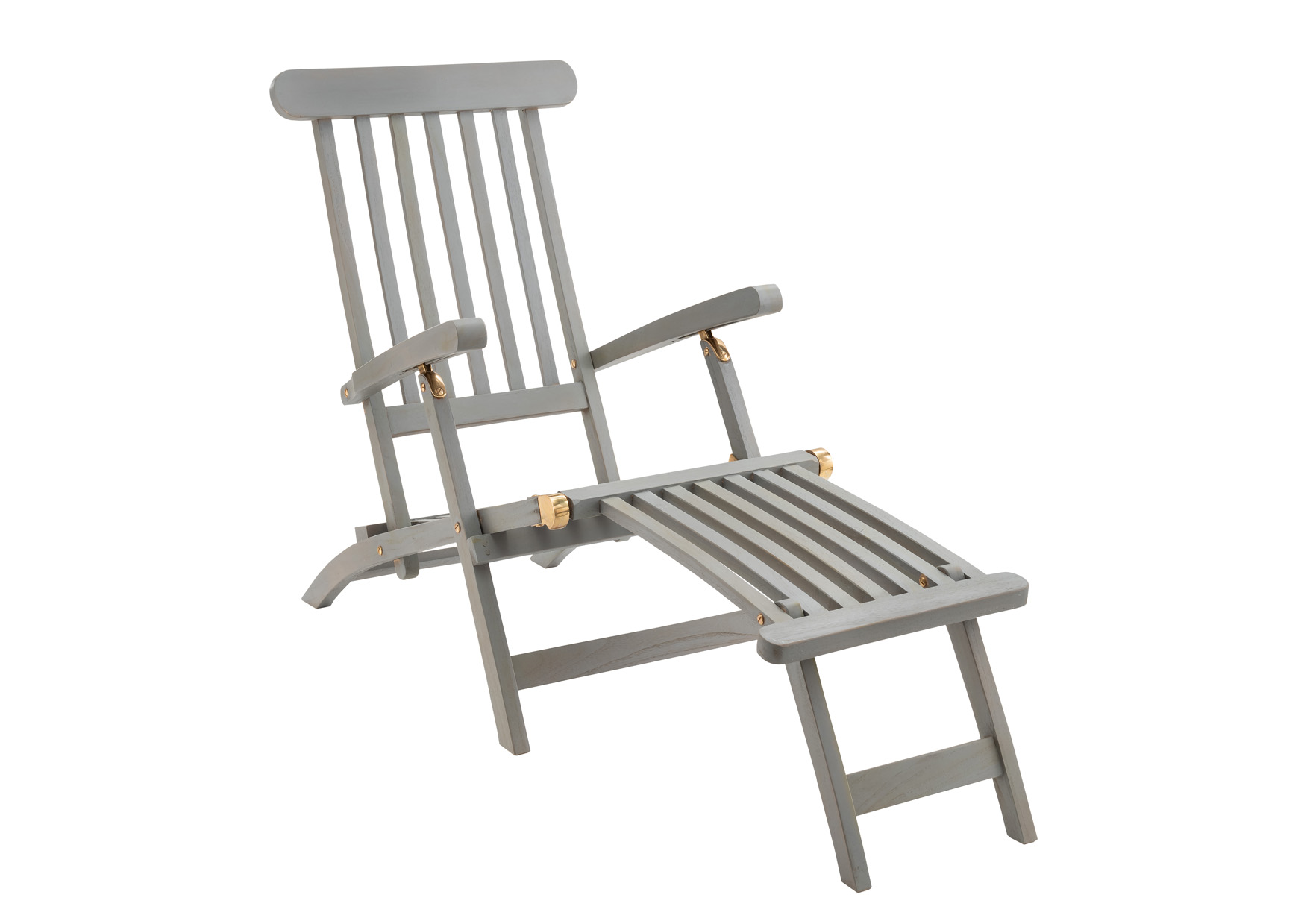 Garten-Deckchair QUEEN-A | Teakholz grau | verstellbar