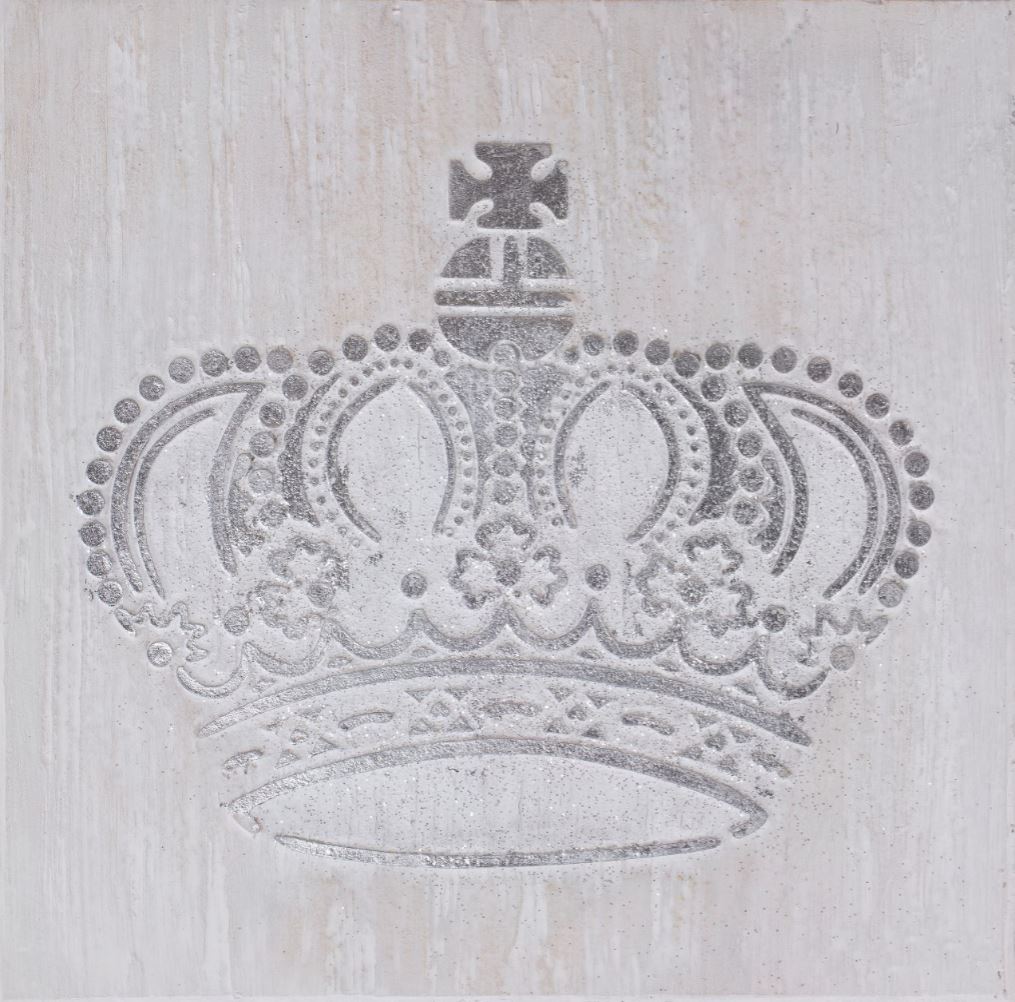 Wandbild "Krone" in silber