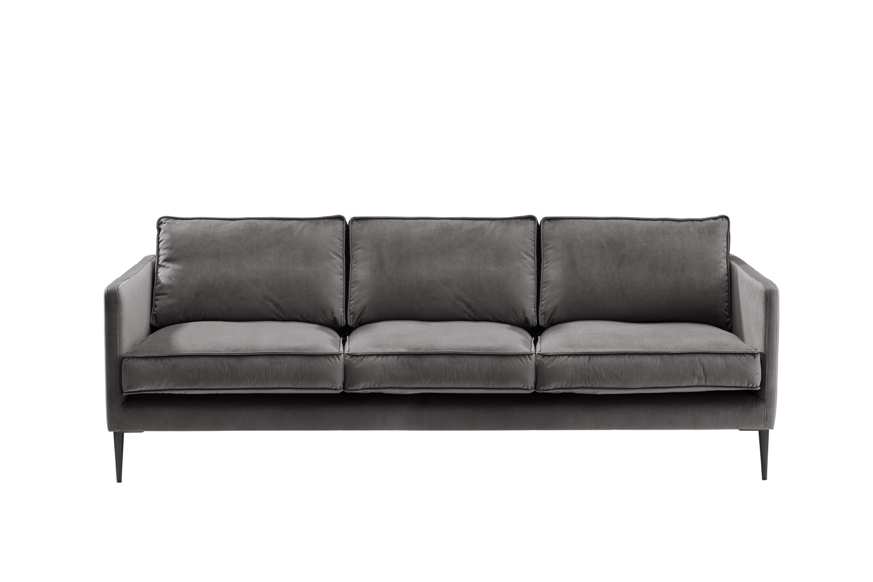 Sofa 4-sitzig FRITZ in Samt-Velours anthrazit, ca. 254 cm breit
