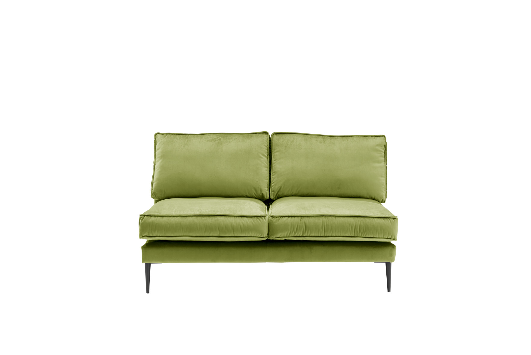 Sofa 2-sitzig ohne Armlehnen FRITZ in Samt-Velours huntergrün, ca. 136 cm breit