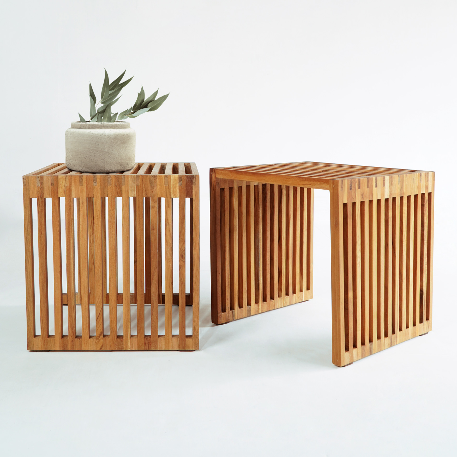 Beistelltisch LINEA  | Teak massiv | 40 x 40 cm