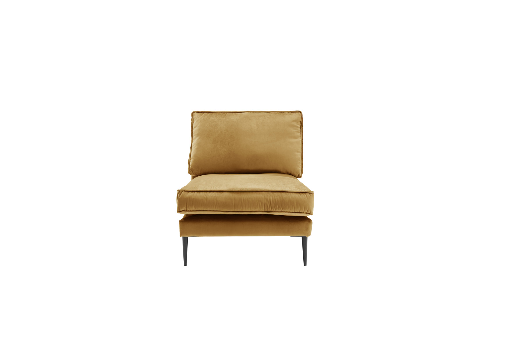 Sofa 1,5-sitzig ohne Armlehnen FRITZ in Samt-Velours goldgelb, ca. 82 cm breit