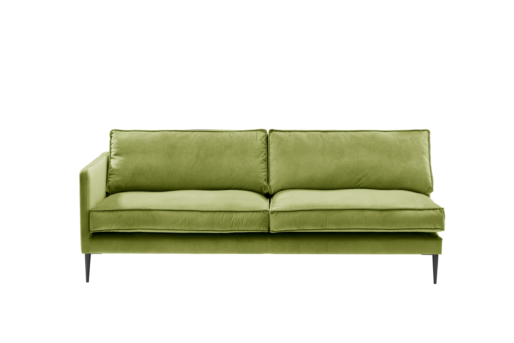 Sofa 3-sitzig mit Armlehne links FRITZ in Samt-Velours huntergrün, ca. 203 cm breit