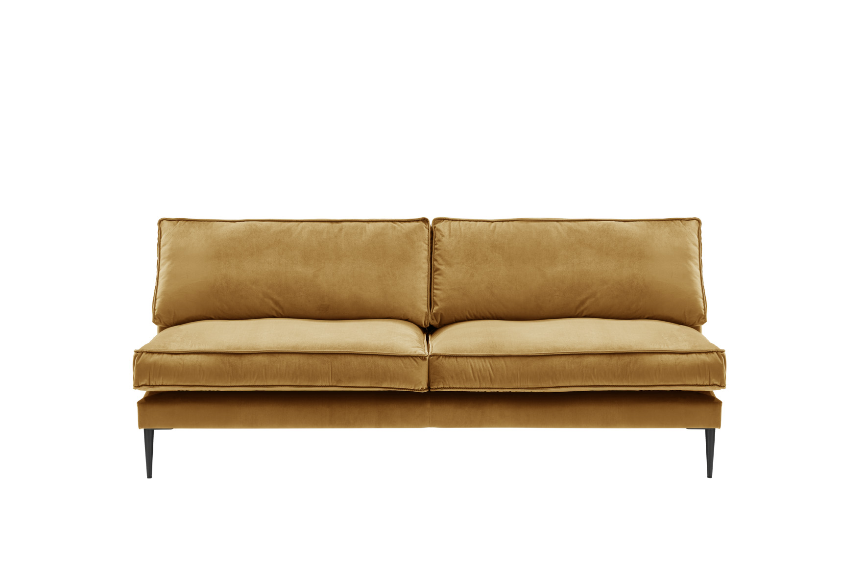 Sofa 3-sitzig ohne Armlehnen FRITZ in Samt-Velours goldgelb, ca. 196 cm breit