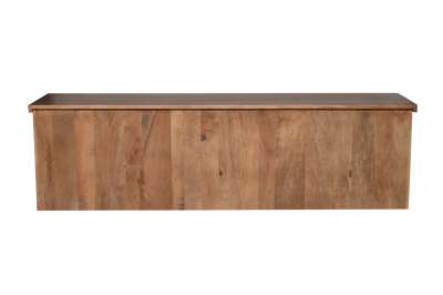 Sideboard MARK Nr.1-MT | Mango massiv/Metall schwarz | 2 Schiebetüren, 7 Schubladen | 150 cm  