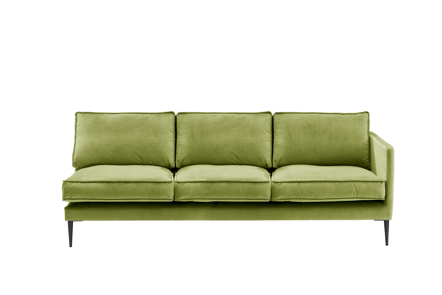 Sofa 4-sitzig mit Armlehne rechts FRITZ in Samt-Velours huntergrün, ca. 247 cm breit