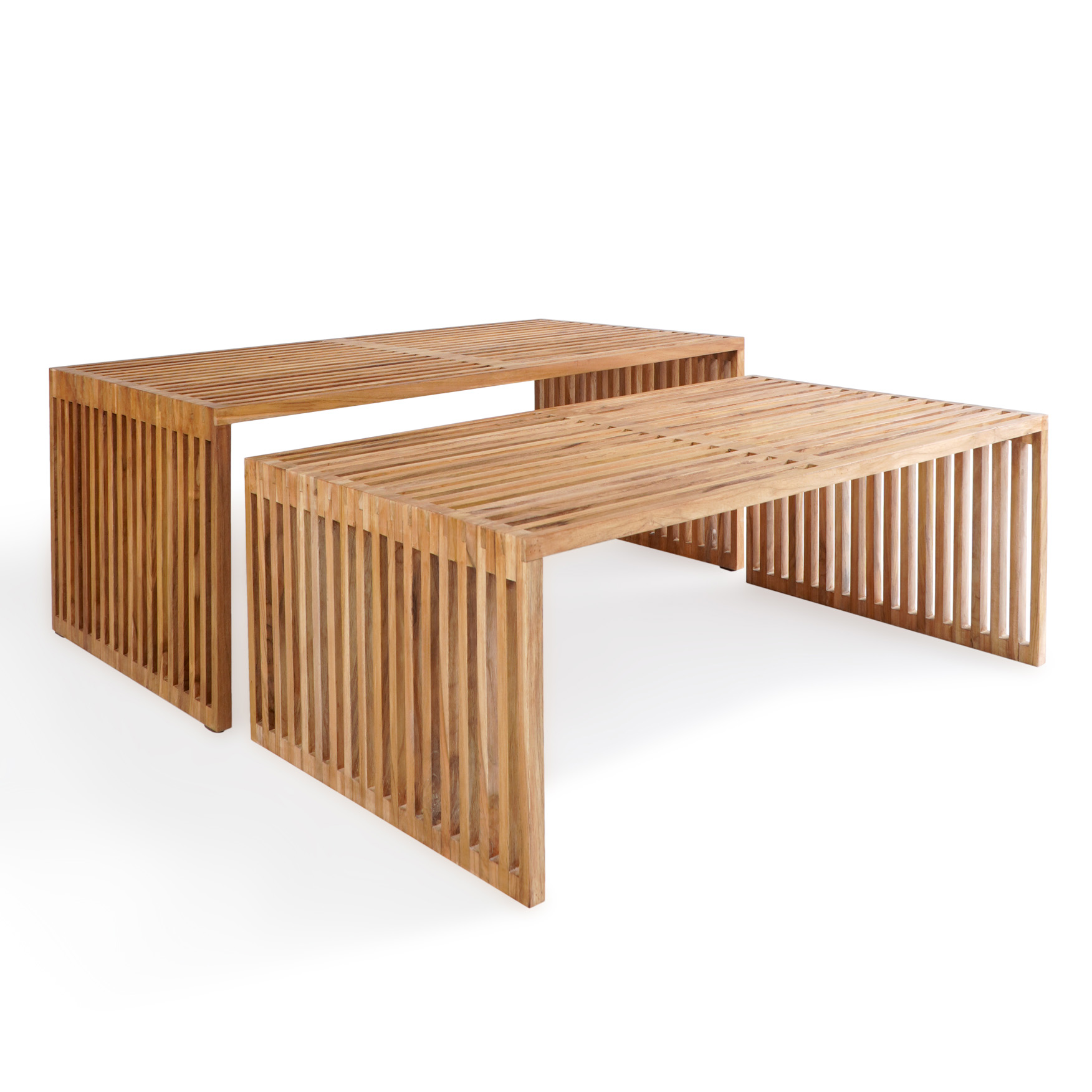 Couchtisch Set 2-teilig LINEA  | Teakholz massiv 