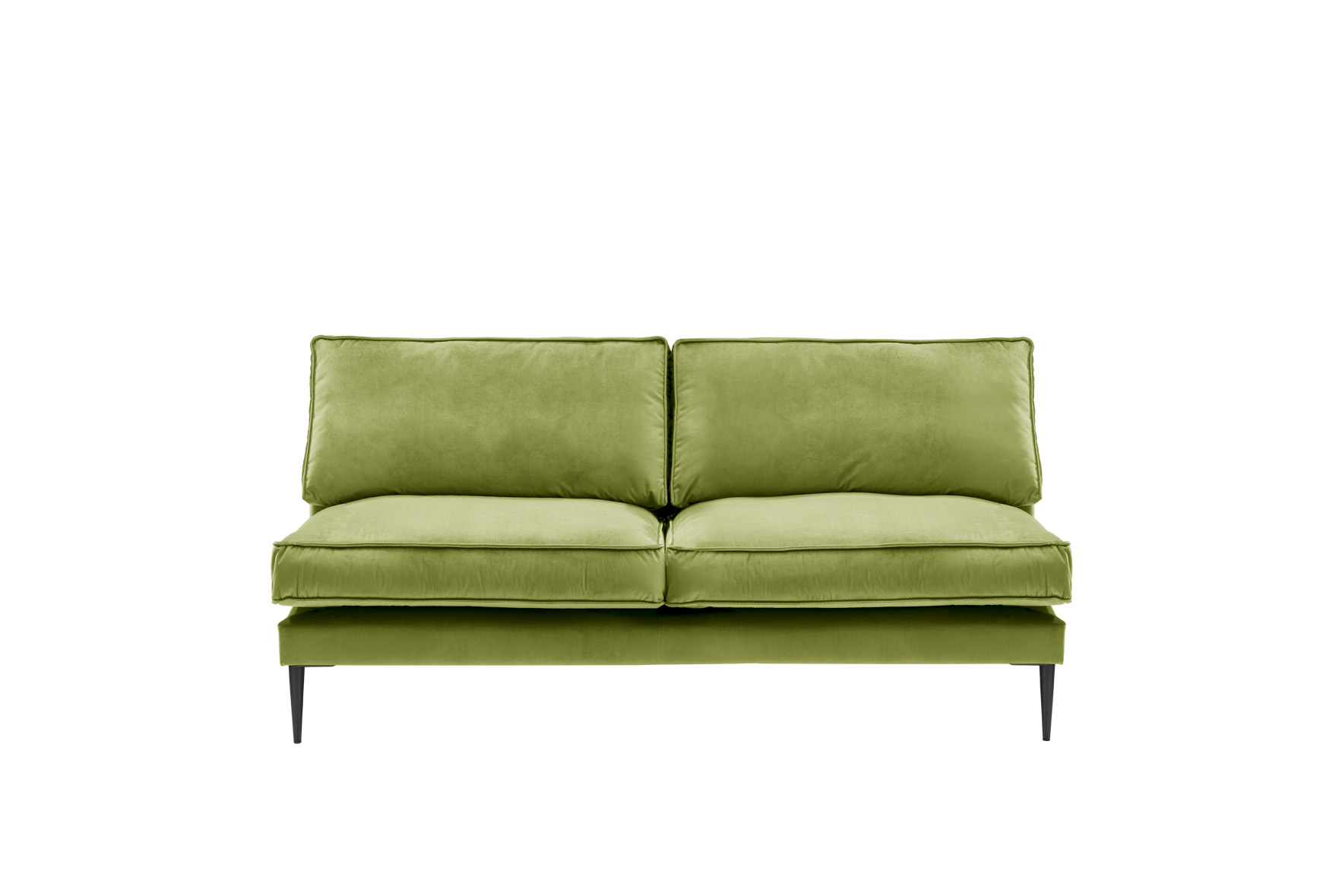 Sofa 2,5-sitzig ohne Armlehnen FRITZ in Samt-Velours huntergrün, ca. 166 cm breit